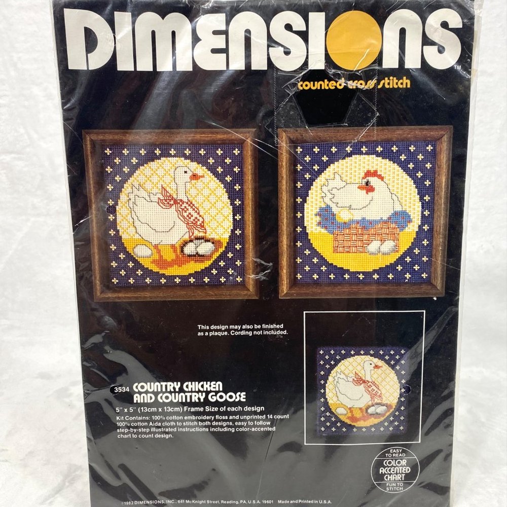 Country Chicken & County Goose Dimensions Cross Stitch Kit